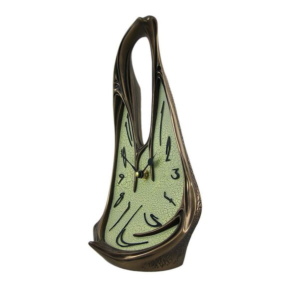 Cool Bronze Finish Melted Desk Clock Table Mantel Dali - Picture 2 of 4